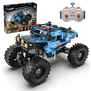 CaDA Monster Truck (ferngesteuert, mit PRO Motoren), hellblau, 699 Teile (kompatibel z.B. mit Lego Technic 42099), C61008W