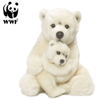 WWF Plüschtier Eisbärmutter mit Baby (28cm) Kuscheltier Stofftier