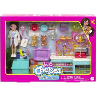 Mattel Barbie Chelsea Can be: Chelsea Tierklinik Spielset mit Tierchen & Zubehör (HGT12)