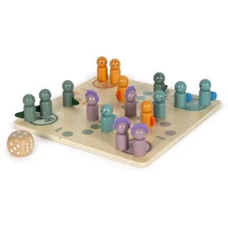 small foot Ludo „Dino“, Gesellschaftsspiel aus FSC® 100%-zertifiziertem Holz, Brettspiel für Kinder ab 4 Jahren, 12619