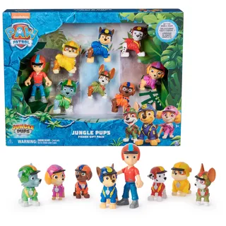 PAW PATROL Jungle Pups – Spielfiguren-Geschenkset mit 7 Hundefiguren und 1 Ryderfigur zum Sammeln, Spielzeugfiguren, Spielzeug geeignet für Kinder ab 3 Jahren