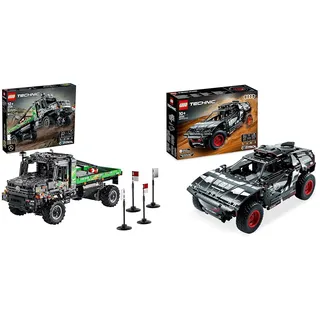 LEGO 42129 Technic 4x4 Mercedes-Benz Zetros Offroad-Truck & Technic Audi RS Q e-tron, ferngesteuertes Rallye-Auto-Spielzeug