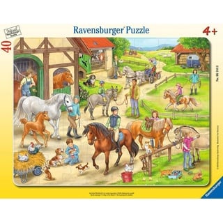 Ravensburger Kinderpuzzle - 06164 Auf dem Pferdehof - Rahmenpuzzle für Kinder ab 4 Jahren, mit 40 Teilen