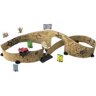 Car-Board Racers - Monster-Adventure Set – Erweiterbarer Spielzeugparcours mit motorisiertem Monstertruck, Hindernisschanze u. v. m. – Für Kinder von 5-12 Jahren