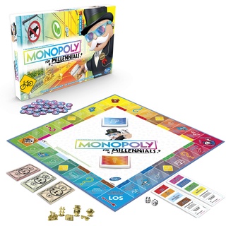Hasbro Gaming Monopoly E4989100 Monopoly Millennials Partyspiel, deutsche Sprachvariante, Multicolor