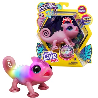 Little Live Pets Chamäleon Nova, leuchtendes, interaktives Chamäleon mit Farbwechselfunktionen, über 30 Geräusche, viele verschiedene Stimmungen, wiederholt Worte, mit Takterkennung, inkl. Batterien
