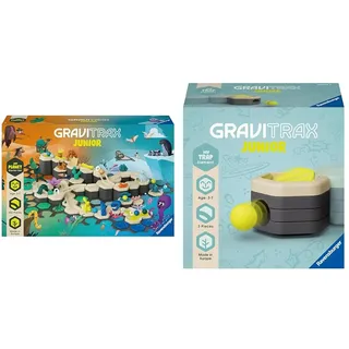 Ravensburger GraviTrax Junior Starter-Set XXL & GraviTrax Junior Element Trap - Erweiterbare Kugelbahn für Kinder