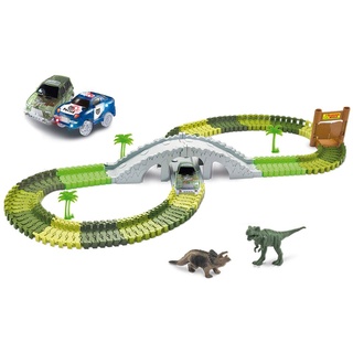 Amewi 100650 Magic Traxx Dino-Park mit Brücke 373-teilig,Mega Set ..., Dinopark