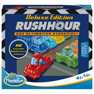 ThinkFun 76440 - Rush Hour - Das bekannte Stau-Spiel in der Deluxe Edition mit Fahrzeugen in Metalloptik, Logikspiel für Erwachsene und Kinder ab 8 Jahren