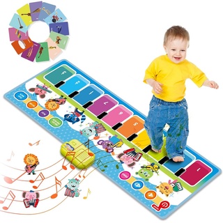 Diyarts Spielmatte (Elektronische Klaviermatte, Tanzmatte für Kinder), mit 25 Geräuschen und 13 Karten – Spielspaß und Lernen in Einem 100 cm