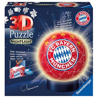 Ravensburger 12177 - Nachtlicht 3D Puzzle-Ball FC Bayern München (72 Teile) (Neu differenzbesteuert)