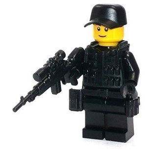 BrickArms Custom Figur Spezialeinheit SWAT aus Lego® Teilen mit Custom Cap und Waffe R1/R1/F2