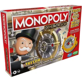 Monopoly Geheimtresor Brettspiel für Kinder ab 8 Jahren, Familienspiel für 2–6 Spieler, enthält Tresor