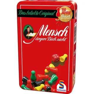 Schmidt Spiele 51204 Mensch ärgere Dich Nicht, Bring Mich mit Spiel in der Metalldose, Bunt