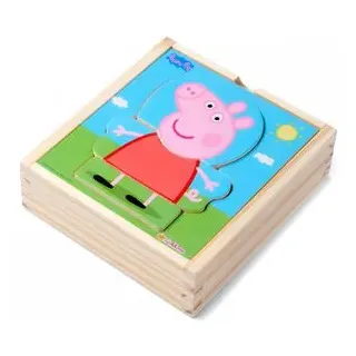 Eichhorn Motorikspielzeug Peppa Pig Umziehpuzzle, Steckpuzzle aus Holz, ab 2 Jahre