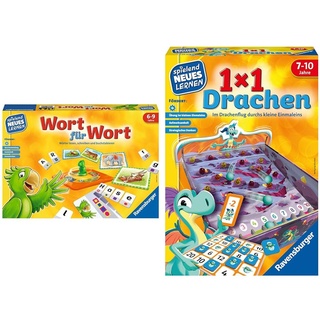 Ravensburger 24955 - Wort für Wort - Spielen und Lernen für Kinder & 24976-1x1 Drachen - Lernspiel für Kinder, Rechenspiel