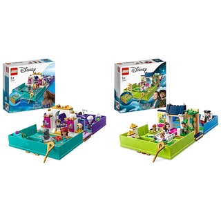 LEGO 43213 Disney Prinzessin Die kleine Meerjungfrau Märchenbuch Spielzeug & 43220 Disney Classic Peter Pan & Wendy – Märchenbuch-Abenteuer Spielzeug-Set