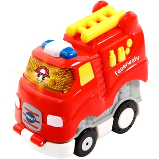 VTech Tut Tut Baby Flitzer - Press and Go Feuerwehr – Spielzeugauto mit Musik, aufleuchtender Taste und spannenden Geräuschen – Für Kinder von 1-5 Jahren, Rot