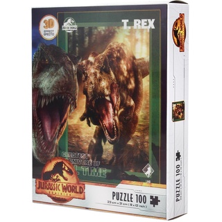 SD TOYS SDTUNI25575 Dinosaurio 3D-Effekt Poster T-Rex Jurassic World-Puzzle 100 Teile-SDTUNI25575-Mehrfarbig-One Size, bunt