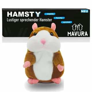 MAVURA Tierkuscheltier HAMSTY Lustiger sprechender Hamster Kuscheltier Plüschtier Stofftier, Kinder Spielzeug Talking Hamster braun