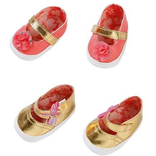 Baby Annabell 703106 Schuhe, Puppenkleidung Puppen Zubehör, Puppenschuhe für 43 cm große Puppen in Gold oder Rosa, Farbe nicht frei wählbar