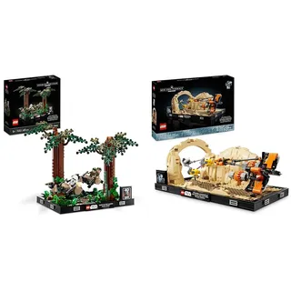 LEGO Star Wars Chase on Endor Diorama-Set 75353 + Podrace in Mos Espa Diorama 75380, Rückkehr der Jedi-Ritter + Modellbausatz „Die dunkle Bedrohung“ zum Sammeln, Geschenke für Männer und Frauen