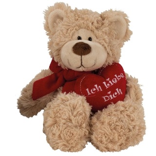 Teddybär Beige mit Herz Ich Liebe Dich Plüschtier Kuscheltier Teddy Bär
