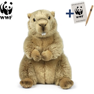 WWF Original Stofftier Plüschtier Murmeltier (23cm) mit Block und Stift