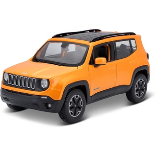 Maisto Jeep Renegade: Modellauto im Maßstab 1:24, Türen und Motorhaube beweglich, 20 cm, orange (531282OR)