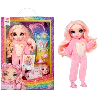 Rainbow High Junior High PJ Party - Bella (Pink) - 22 cm Puppe mit weichem Einteiler, Hausschuhen und Spielzubehör - Kinderspielzeug - Ideal für 4-12 Jahre