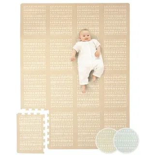 Hakuna Matte Spielmatte Spielmatte Puzzlematte für Babys 1,7x1,2m, 16 XL-Platten, Krabbelmatte braun