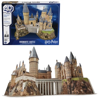 4D Build - Harry Potter, Hogwarts Castle, 3D-Puzzle des magischen Harry Potter-Schlosses aus hochwertigem Karton, 209 Teile, für Fans der erfolgreichen Serie ab 12 Jahren