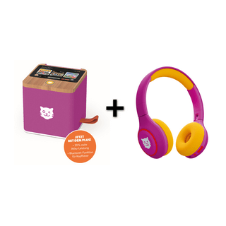 Bundle: tigerbox Touch PLUS (lila) im Set mit tigerbuddies Kopfhörer - Crazy Pink - Neue Version mit Bluetooth