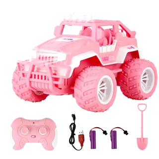 Weinsamkeit Ferngesteuertes Auto Rosa, 1:16 RC Auto mit LED Scheinwerfern & Frontscheinwerfer Monster Truck Ferngesteuert Off-Road Auto 2,4 GHz RC Crawler Geschenke für Mädchen ab 4 5 6 7 8 9+ Jahren