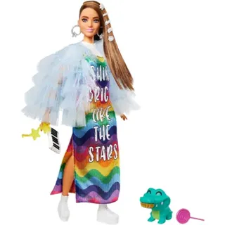 MATTEL GYJ78 Barbie Extra Puppe im Regenbogenkleid