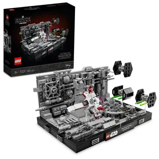 LEGO 75329 Star Wars Death Star Trench Run Diorama Set, Modellbausatz für Erwachsene mit Luke Skywalkers X-Wing, Fanartikel aus Eine Neue Hoffnung, Zimmer-Deko, Geschenk