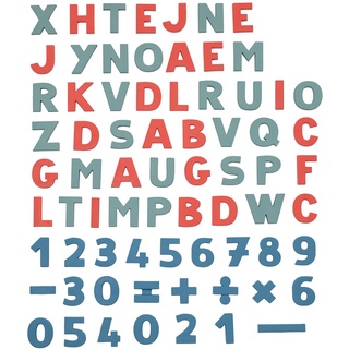 Smoby - 72 magnetische Buchstaben und Zahlen - magnetische Großbuchstaben, Zahlen und Rechenzeichen, für Vorschulkinder, für Kinder ab 3 Jahren
