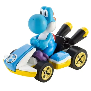 DieCast Hotwheels Mario Kart Yoshi (Standard-Kart), Maßstab 1:64, Hellblau