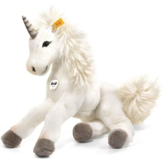 Steiff Starly Einhorn - 35 cm - Schlenkertier für Kinder - Plüscheinhorn - weich & waschbar - Unicorn weiß (015045)