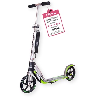 HUDORA BigWheel 205 Scooter - Stabiler Aluminium-Roller - Höhenjustierbarer & zusammenklappbarer Cityroller mit Ständer - Sportlicher Kinder- & Erwachsenenroller für bis zu 100kg