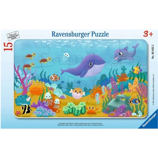 Rahmenpuzzle Tierkinder Unter Wasser 15-Teilig