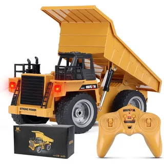 Rc LKW, 6 Kanal Dumper Ferngesteuerter LKW, 1:18 mit 2,4 GHz Kipplaster Spielzeug Groß, Baustellenfahrzeuge Kinder ab 8 9 10 11 12+ Jahre 1540