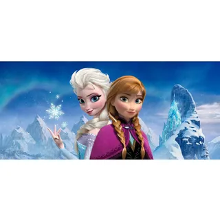 Disney Poster Die Eiskönigin Anna & Elsa Blau und Lila 202 x 90 cm 600889