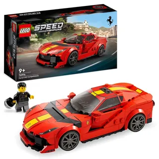 LEGO 76914 Speed Champions Ferrari 812 Competizione, Sportwagen und Spielzeug-Modell-Bausatz, Serie 2023, Auto-Sammlerfahrzeug-Set - Rot