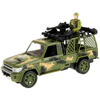 Toi-Toys - Ferngesteuertes Fahrzeug - Alfafox Militär Jeep mit Soldat (22cm) - Grün