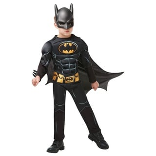 Rubie's 300002-L 3300002 Black Core Batman Deluxe - Child Kostüm, schwarz, L Halloween