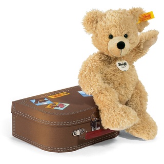 Teddybär mit Koffer Fynn Steiff Plüsch beige, 28x15x8 cm