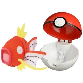 Pokemon Pokeball Action Set mit Plüschfigur Pikachu Bisasam Pummeluff Enton-Karpador