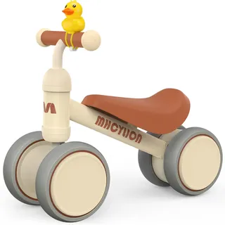 MHCYLION Kinder Laufrad ab 1 Jahr Balance Lauflernrad Spielzeug mit 4 Räder für 10-24 Monate Baby, Erst Rutschrad Fahrrad für Jungen Mädchen als Geschenke-Weiß