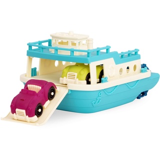 B. toys Großes 31 cm Boot und 2 Autos – Schiff Wasserspielzeug, Badewannenspielzeug, Badespielzeug – Badewanne Spielzeug für Kinder und Babys ab 1 Jahr
